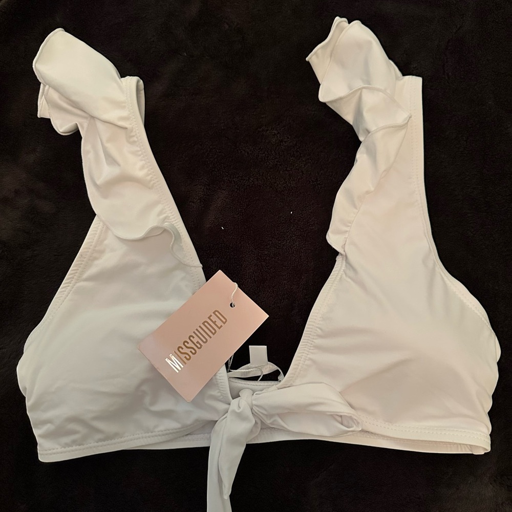 MISSGUIDED ruffle swimsuit top NTW
